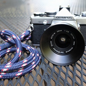 Blue White Red Handmade Camera Strap