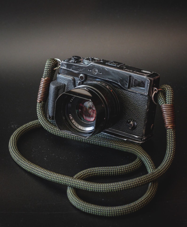 Checkered Olive/Black Camera Strap 