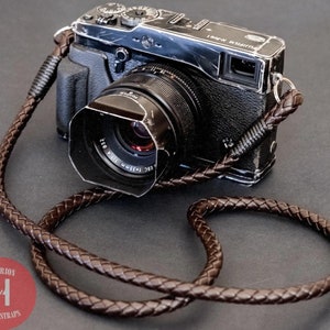 Brown PU Leather Braided Camera Strap