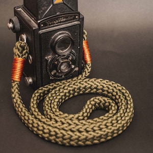 Flat Olive Acrylic Camera Strap