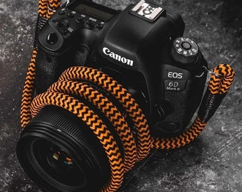 Orange-Black Acrylic Camera Strap