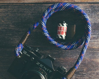 Tartan Blue Camera Strap