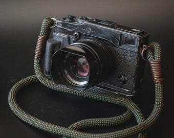 Checkered Olive/Black Camera Strap