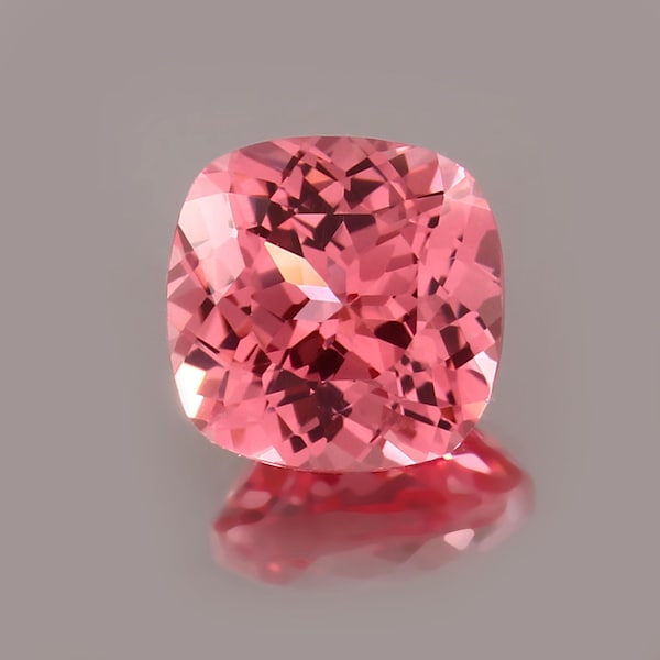 AAA Ceylon Padparadscha Sapphire: 9x9mm Cushion Cut Gemstone