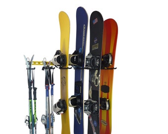Ski and snowboard wall storage rack. Ski rack. Snowboard rack. GearHooks