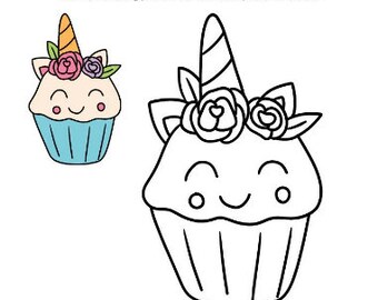 7500 Collections Coloring Pages Unicorn Cupcake  Latest Free
