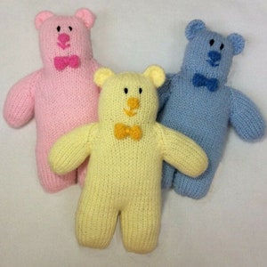 KNITTING PATTERN - Baby’s First Teddy’s Bear 24 cms Baby Soft Plush Toy