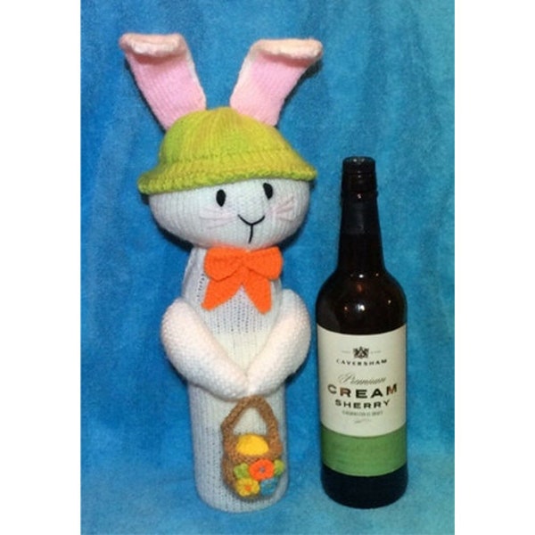KNITTING PATTERN - Easter Bunny Wine Bottle Cover