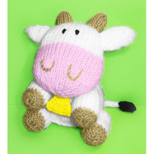 KNITTING PATTERN - Gertrude the Cow Choc Orange cover / 15 cms Farm Animal toy