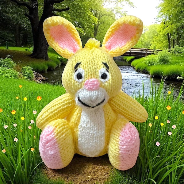 BREIPATROON - Hoes konijn choc/oranje konijn / 15 cm Bunny Pooh-speelgoed