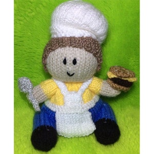 KNITTING PATTERN - BBQ Time Choc orange cover / 17 cms Barbecue Cook Toy