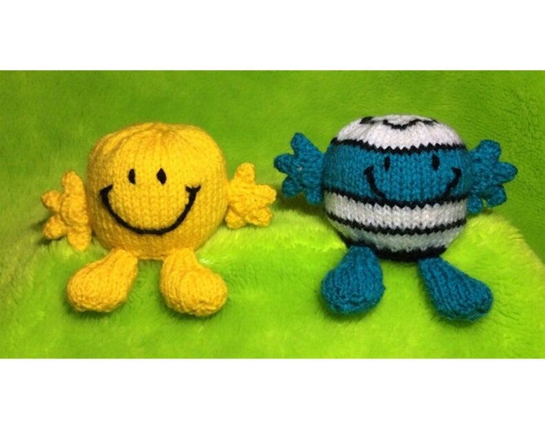 KNITTING PATTERN Mr Happy & Mr Bump inspired choc orange cover/ 12cms Men toy image 1