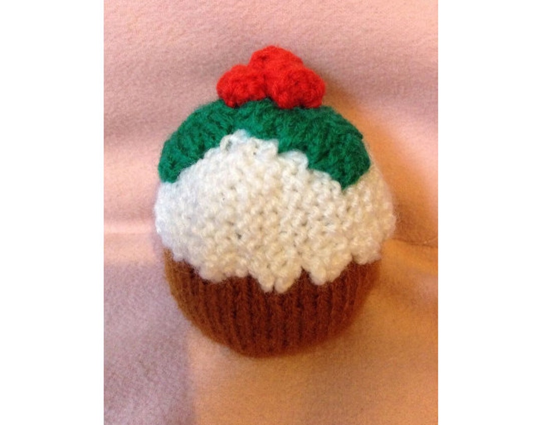 KNITTING PATTERN Christmas Pudding With Holly Orange Cover or 10 Cms Toy Etsy