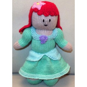 KNITTING PATTERN - Mermaid 28 cms soft toy Princess doll