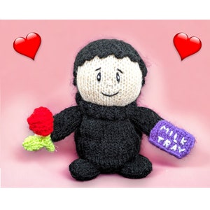 KNITTING PATTERN - Valentine's Day Chocolate Box Man Choc orange cover / 15 cms toy