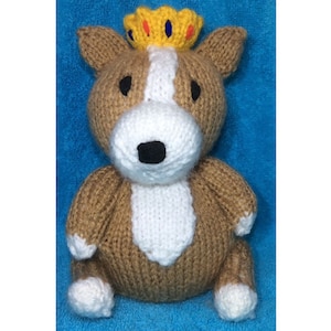 KNITTING PATTERN - Queen Corgi inspired choc orange cover / 16cms Royal toy