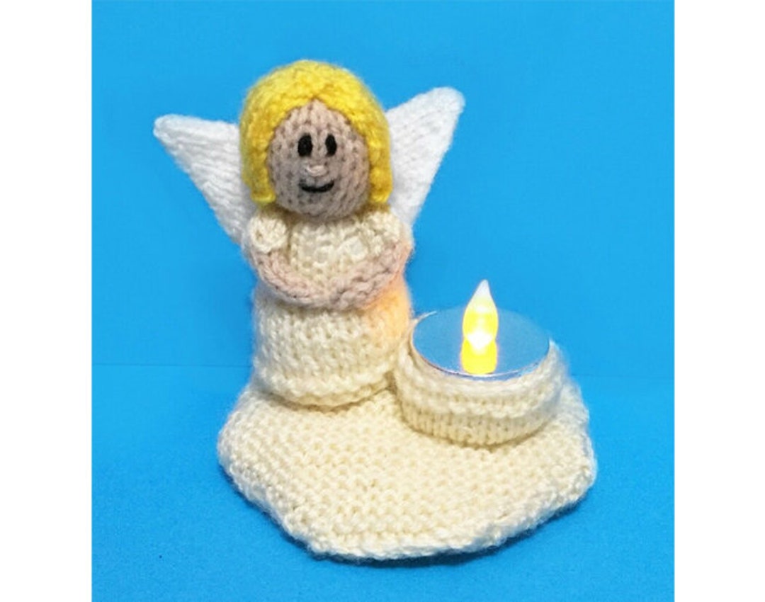 KNITTING PATTERN Guardian Angel Tea Light Holder Great Christmas