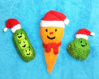 KNITTING PATTERN - Christmas Vegetables Baubles 14 cms tree decoration - Sprout