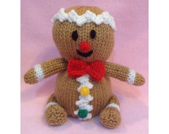KNITTING PATTERN - Christmas Gingerbread Man orange cover or 15 cms toy