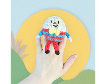 PATRÓN DE TEJIDO - Canciones infantiles de marionetas de dedo de Pascua de Humpty Dumpty