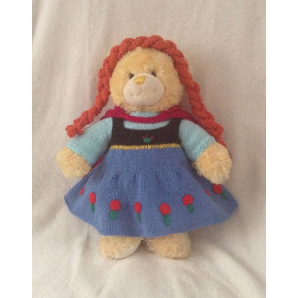 KNITTING PATTERN Snow Queen's Sister costume blue fits build a bear