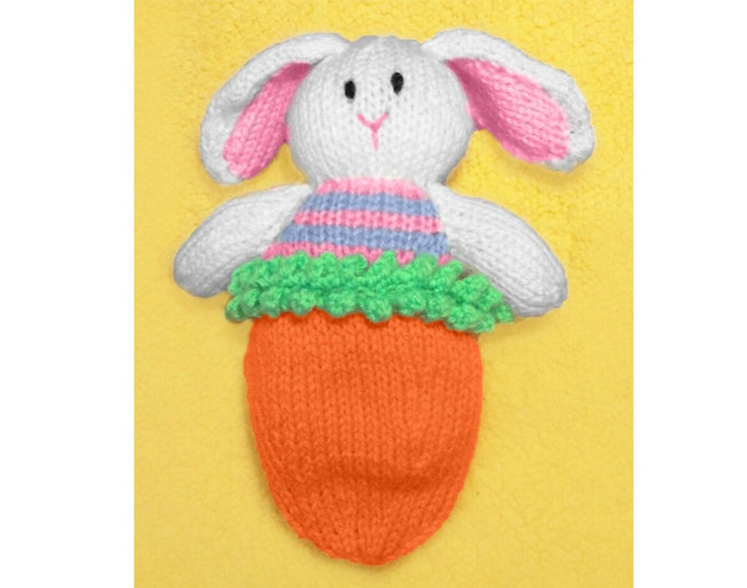 KNITTING PATTERN Easter Bunny Rabbit 15 Cms Doll Toy With Carrot Bag Etsy