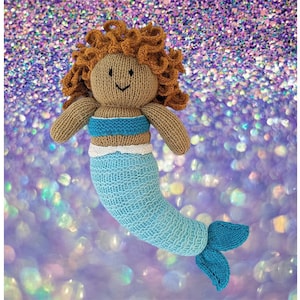 KNITTING PATTERN - Little Mermaid inspired 40 cms soft toy Princess doll