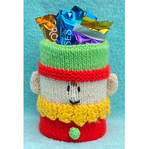 KNITTING PATTERN - Christmas Elf inspired Holder 15cm tall -fit tin can