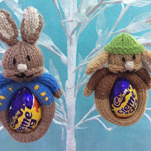 Rabbit Creme Egg Cover Knitting Pattern Easter Bunny Knitting Etsy