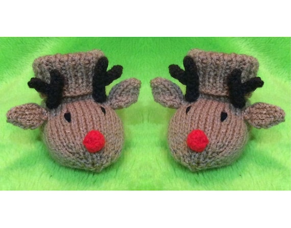 PATRON DE TRICOT Chaussons chaussures de renne de Noël pour