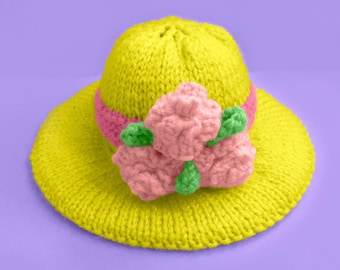 KNITTING PATTERN - Easter Bonnet chocolate orange cover / 9 cms Hat toy