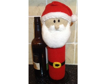 PATRON TRICOT - Housse de bouteille de vin Père Noël Père Noël