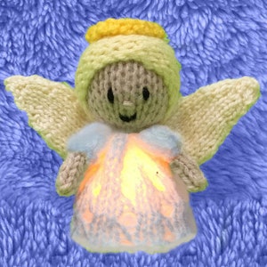 KNITTING PATTERN - Christmas Guardian Angel Tea Light Holder Hanging Decoration