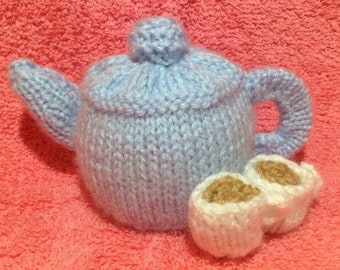 KNITTING PATTERN - Teapot and Cup inspired chocolate orange cover / 9 cms toy