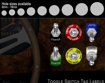 Classic Car Toggle Switch Label Tags Any HOLE Size Any - Etsy