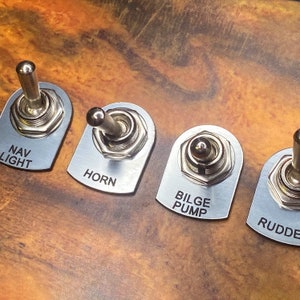 Silver Toggle Switch Plate for Marine Control Panels, Dust and Water Resistant