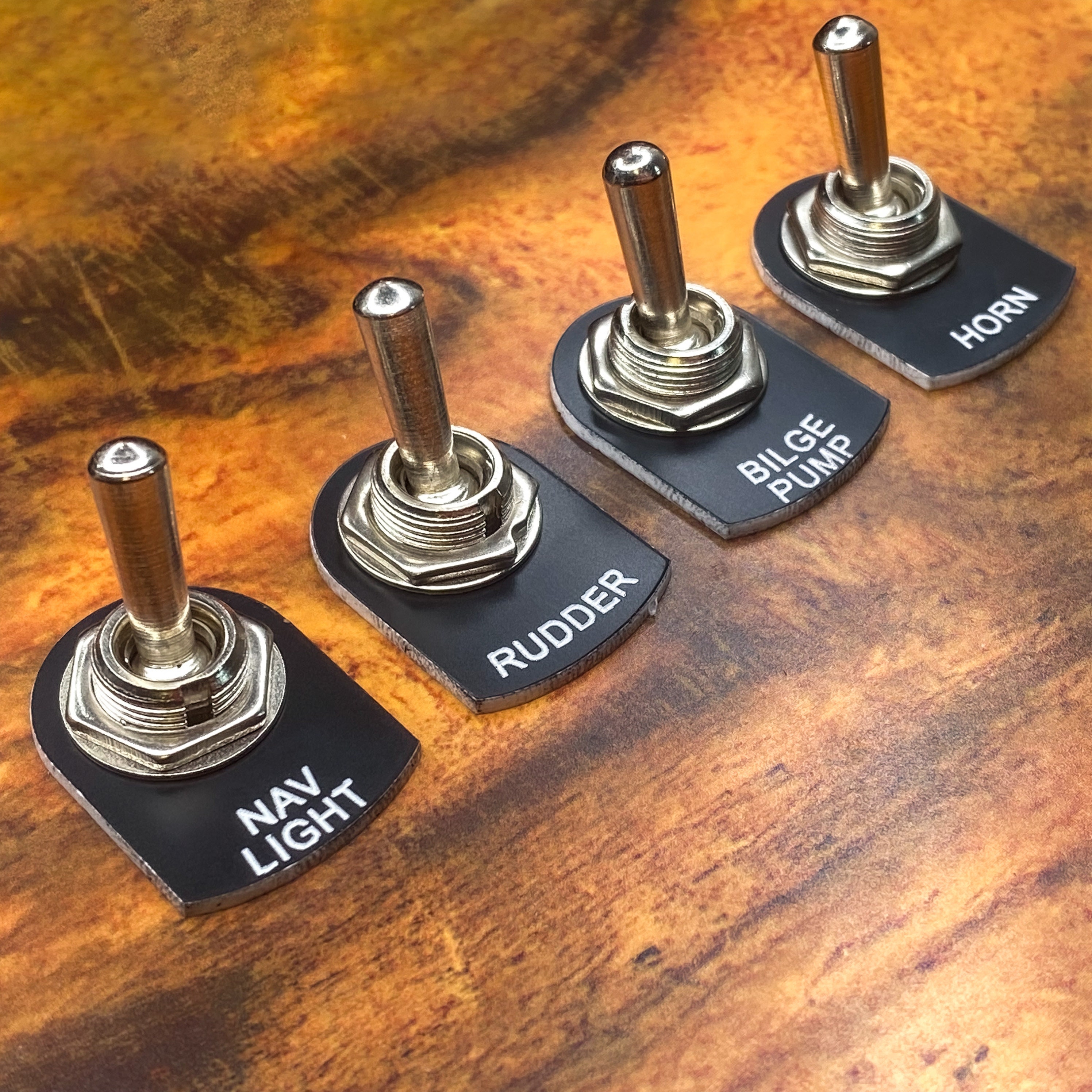 Black Marine Grade Toggle Switch Plate for Boats, Dust and Water