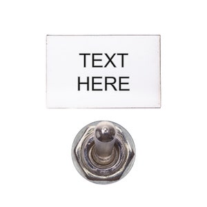 White 3d Switch Name Plate tags, Self Adhesive Backed for Dashboards, Switches