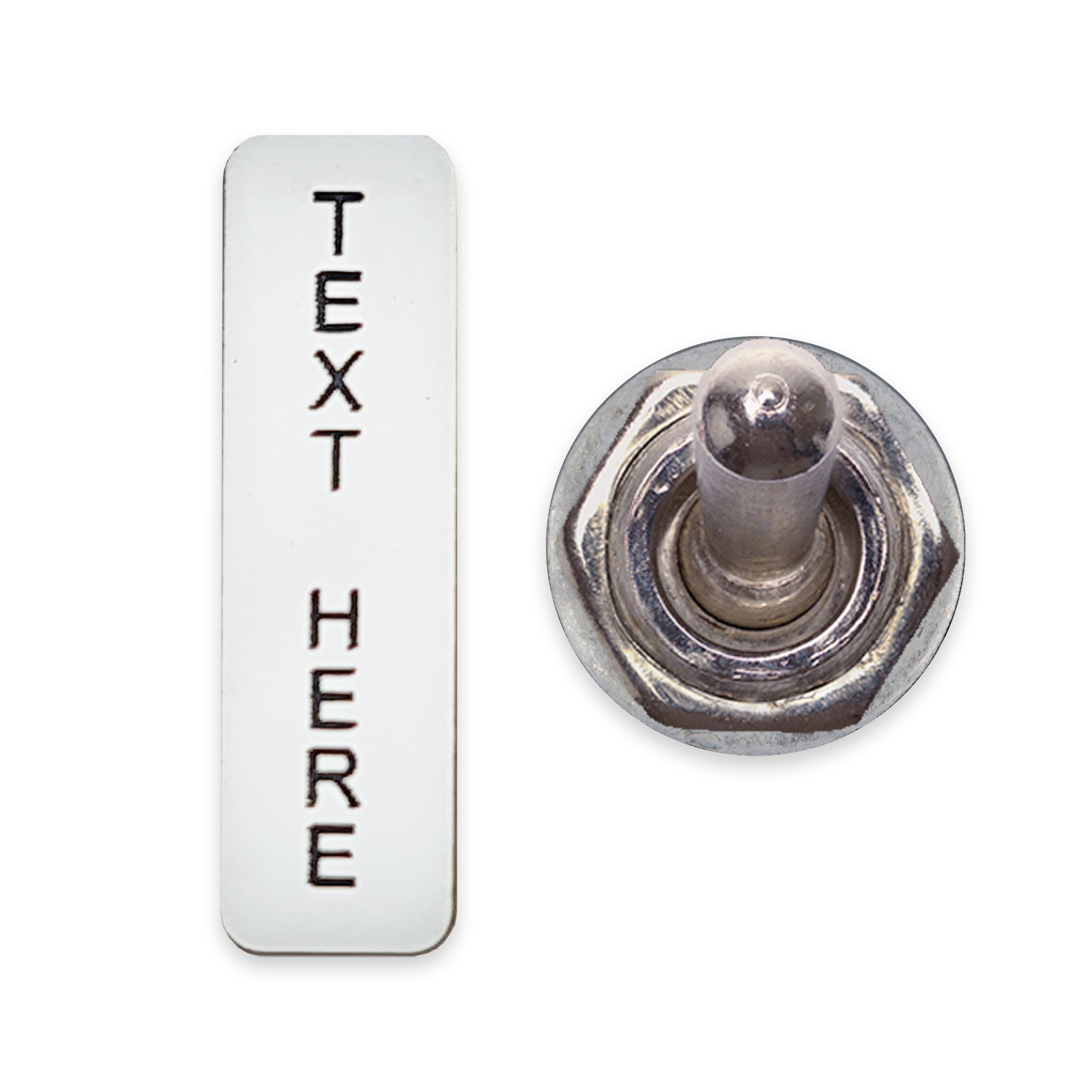 Self-Adhesive Switch Tag in White curved sides - Dashboard Labels
