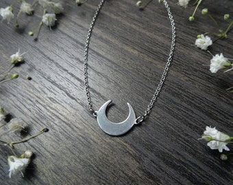 Crescent Moon Choker Necklace, Celestial Necklace, Moon necklace, Half moon necklace, Stainless Steel, Moon Jewelry, Boho, Gift Idea, Witchy