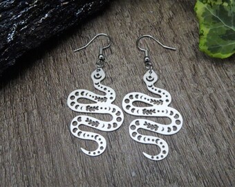 Slangenoorbellen, hemelse oorbellen, maanfase-oorbellen, heksenoorbellen, heksencadeaus voor vrouwen, verjaardagscadeau voor haar, heksensieraden