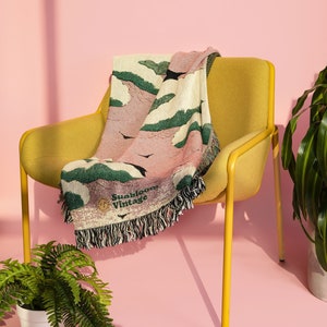 Pink Sky Throw Blanket • Woven Throw • Printed Blanket • Boho Home Decor • Boho Tapestry • Wall Tapestry