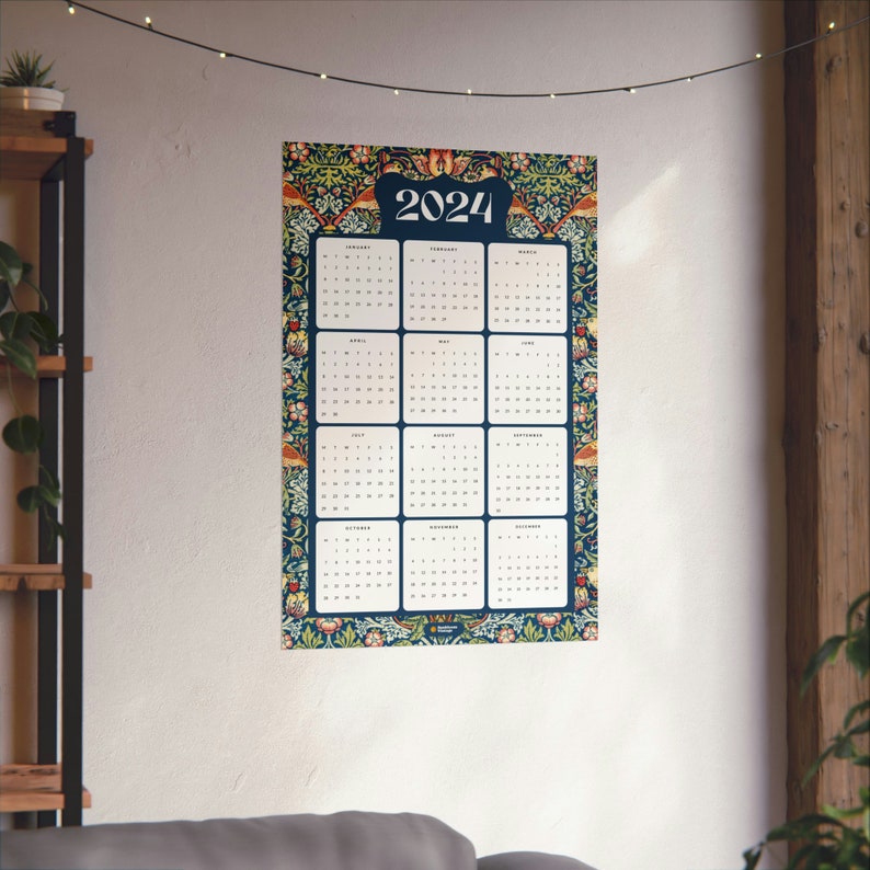 2024-year-at-a-glance-wall-calendar-monday-start-william-morris-art
