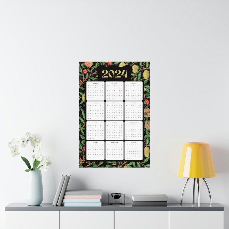William Morris 2025 Full-year Calendar Poster MONDAY Start Eco Art Wall 