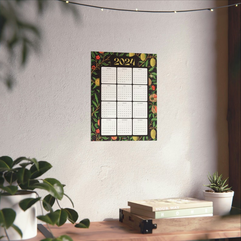 William Morris 2025 Full-year Calendar Poster Eco Art Wall Planner Home 