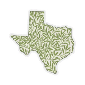 Texas State Leaves Sticker • Vintage Pattern Art • Sticker for Laptop, Phone, Journal • US Travel Sticker