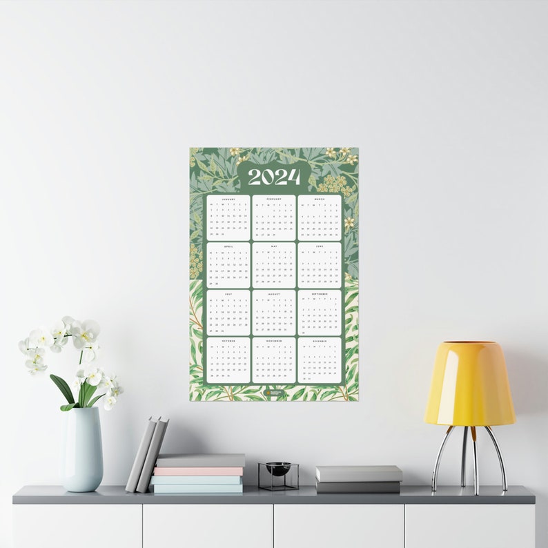 William Morris 2025 Full-year Calendar Poster MONDAY Start Art Wall 