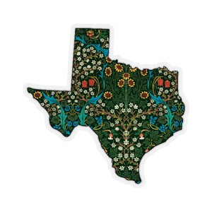 Texas State Tulip Sticker •  Vintage Pattern Art •  Sticker for Laptop, Phone, Journal •  US Travel Sticker
