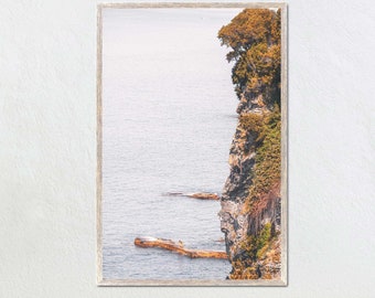 Afdrukbare kust Middellandse Zee, Italiaanse kustfotografie, Middellandse Zee-avontuur grote klif digitale download, kunstfoto