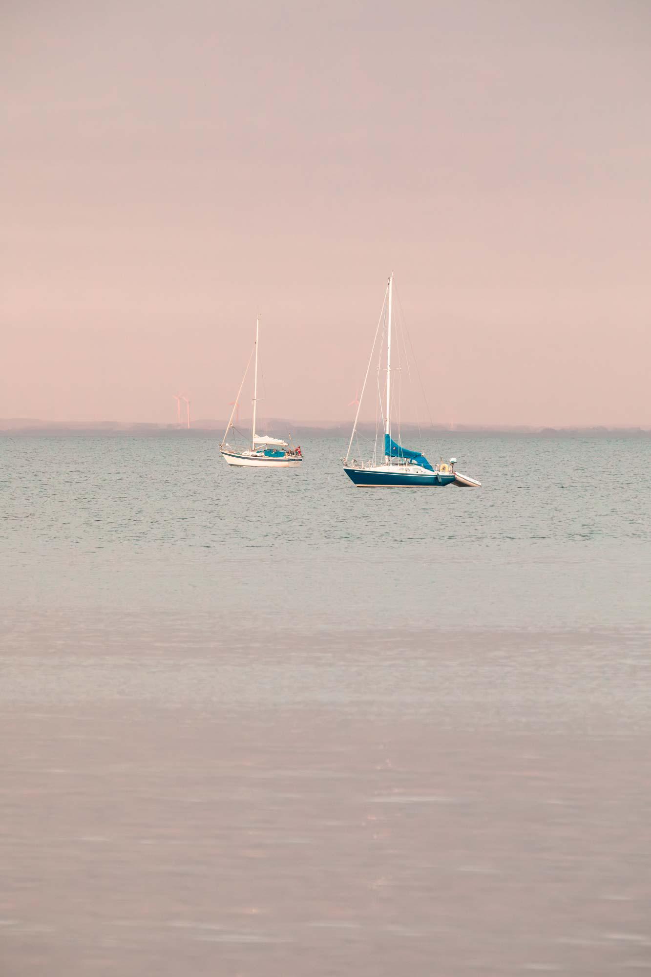 Image showcasing Fine Art Sail Boats Printable Wall Decor, Coastal Calm Sea on Pink ...